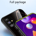 Biruiqu For Samsung Galaxy M31s Shockproof Fashion Marble Tempered Glass Back Case Cover. 