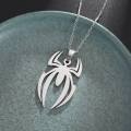 Lovely 4x3cm Spider Pendant Chain Necklace Silver Tone Spiderman For Men.