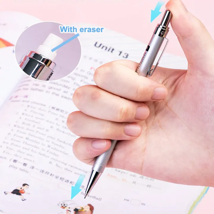 Deli%20Mechanical%20Pencil%200.7mm%20HB%20Metal%20Automatic%20Pencils%20for%20Student%20Art%20Sketch%20Writing%202B%20Pencil%20Lead%20Refills%20With%20Erasers%20-%20Image%206