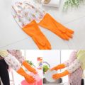 Kitchen Hand Gloves 1Pair- High Quality Silicone Dish Washing Kitchen Hand Gloves (Multicolor). 