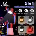 Outtobe 3 In1 Multi-function Camping Light Emergency Flashlight Table Desk Lamp Night Light Torch Light Handheld Searchlight LED Outdoor Lighting Camping Portable Lamp for Outdoor Tent Night Fishing.