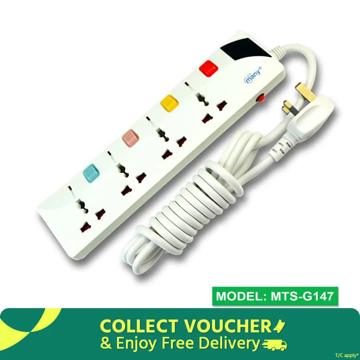 Multiplug Many Business Class 4 Gang MTS-147=3P/3M - Multi Plug