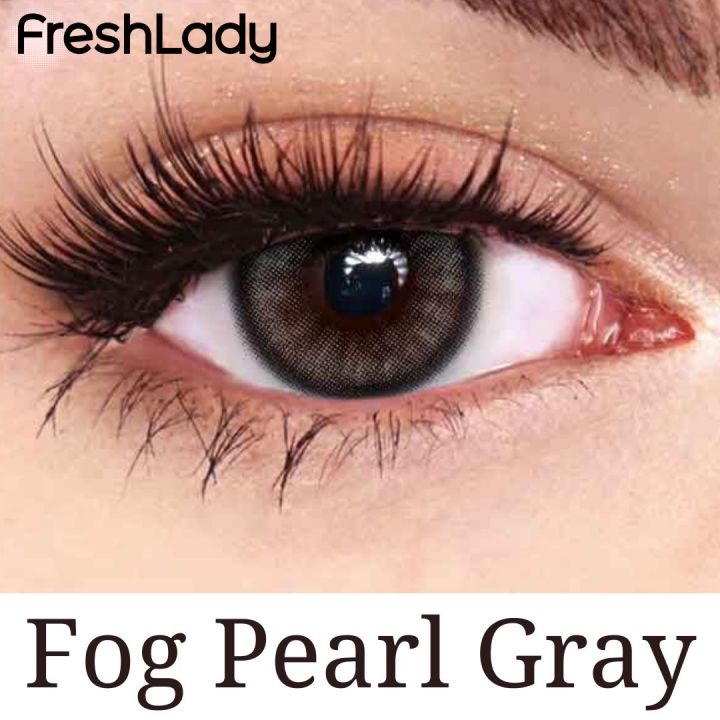 New Freshlady Fog Pearl Gray Color Contact Lens With Regular Kit Box For Men and Women/Unisex. Freshlady Fog Pearl Series. #fog.gray