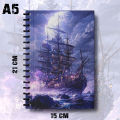Notebook Pirate Ship Design Writing Pad k14 K17. 