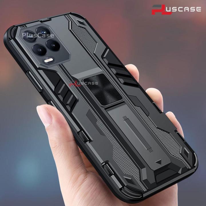 PlusCase for Realme 8 Pro / Realme 8 4G Kickstand Phone Case Camera Lens Protector Hard Impact-Resistant Cover