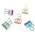 [Featured] [Random Color] Mini Portable Hollow Out Metal Binder Clips/Multicolor Durable Notes Letter Paper Bookmark Binder Bill Clip/Dovetail Book File Clips. 