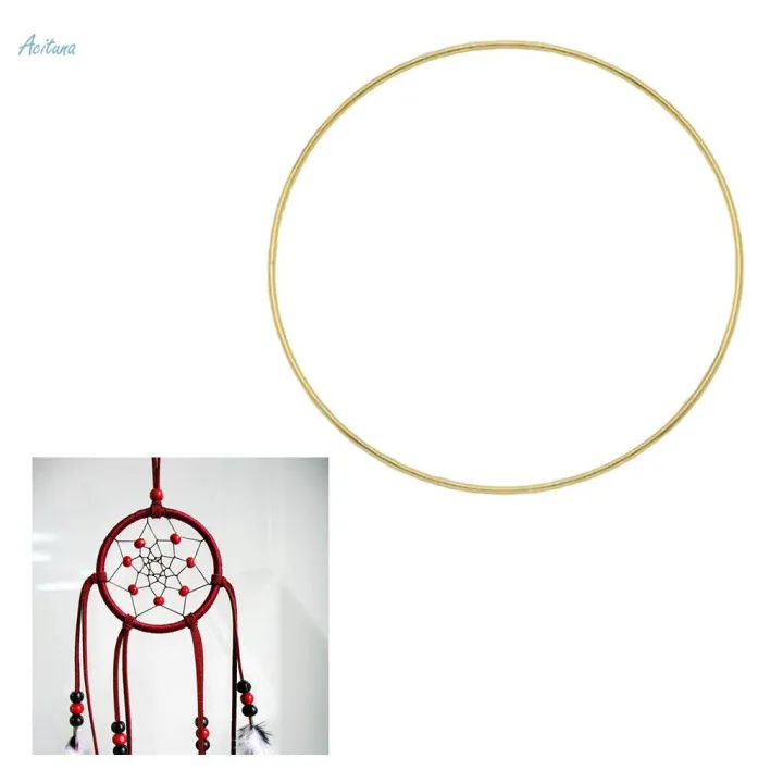 Gold%20Metal%20Dream%20Catcher%20Dreamcatcher%20Rings%20Wreath%20Macrame%20Craft%20Hoops%208cm%20-%20Image%204