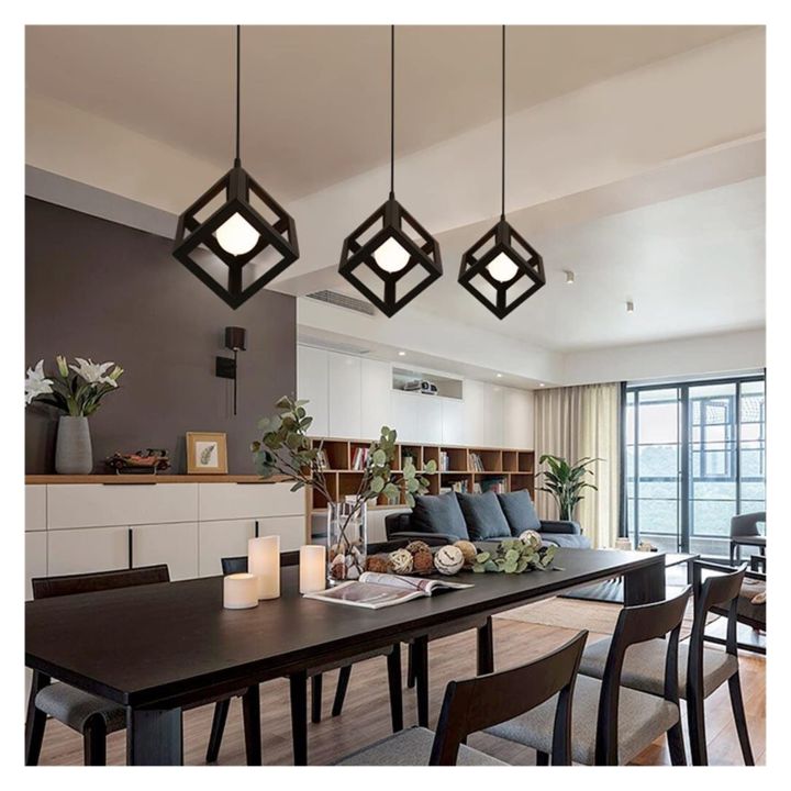 Modern%20Iron%20Ceiling%20Pendant%20Lamp%20Shade%20Black%20Square%20Shape%20(Bulb%20not%20Included)%201Pcs%20-%20Image%204