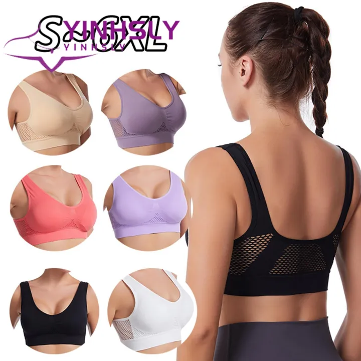 Sports%20Bra%20Shockproof%20Seamless%20Gather%20Mesh%20Back%20Fitness%20Bra%20-%20Image%202