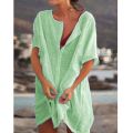 Qisin Hot 2023 Cotton Tunics for Beach Women Swimsuit Cover-ups Woman Swimwear Beach Cover up Beachwear Mini Dress Sai de Praia. 