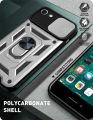 For iPhone 7 Phone Case, iPhone 8 Phone Case, iPhone SE 2020 Phone Case, Military-Grade Push Window Cover Ring Stand Hard Anti-Fall Casing. 