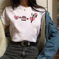 Nutella Kawaii Print Women T Shirt Girl 90s Harajuku Ullzang Fashion T-shirt Korean Style Top Tees Female. 
