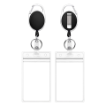 NXFDSIOZ 4 Pcs Badge with Clips Retractable Badge Reel Carabiner Reel Clip Card Holders for ID Card Key Badge Holder. 