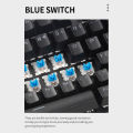 HXSJ 87-key Mechanical Keyboard Wired Keyboard RGB Backlit Keyboard Blue Switch/ 26-key Rollover/ Multimedia Combination Keys White. 