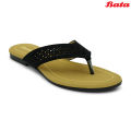 Bata Women's Leather Chappal - Black. 