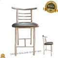 Stainless Steel Square Seat Chair, For Restaurant/ Office/ Home - BLACK (SS Pipe - 1Pcs). 