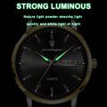 LooKeo mall POEDAGAR High Quality Leather Men's Wristwatch: Fashionable, Waterproof, Luminous, Week/Date Display, Top Brand Quartz Watch. 