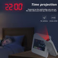 LED Digital Projection Alarm Clock Temperature Thermometer Desk C. 