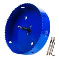 Durable 6 Inch 152 Mm Hole Saw Blade for Cornhole Boards/Corn Hole Drilling Cutter & Hex Shank Drill Bit Adapter (Blue). 