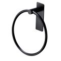 Towel Ring/Hand Towel Holder - Self Adhesive Round Towel Rack Hand Towel Bar for Bathroom, Stainless Steel Black. 