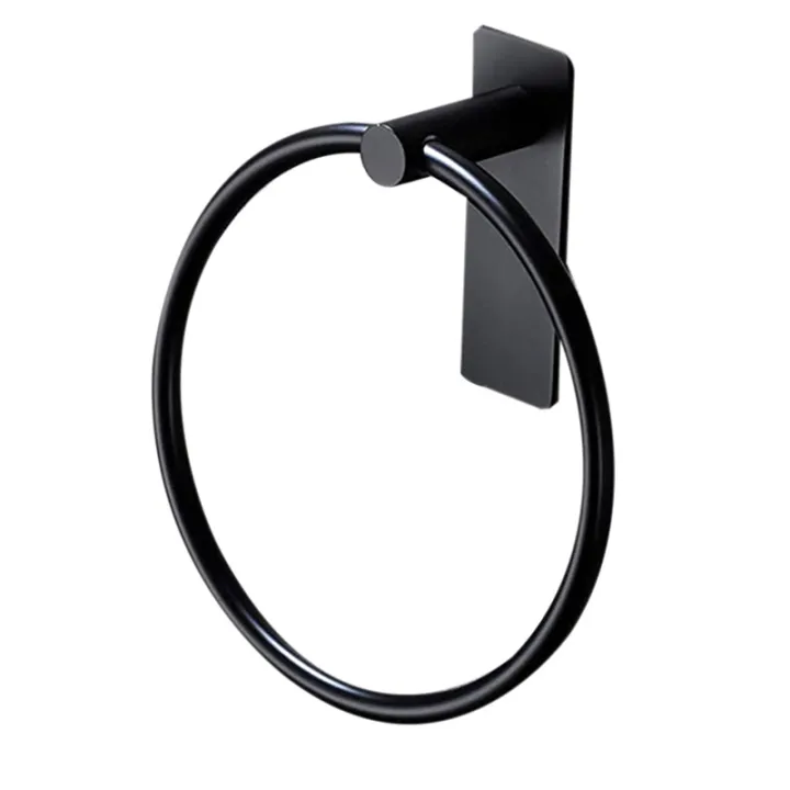 Towel%20Ring/Hand%20Towel%20Holder%20-%20Self%20Adhesive%20Round%20Towel%20Rack%20Hand%20Towel%20Bar%20for%20Bathroom,%20Stainless%20Steel%20Black%20-%20Image%202