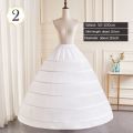 6-Hoops Underskirt Women Petticoat Wedding Dress Pleated Crinoline White a Line Floor Length Under Skirt Cancan Pettidresses.