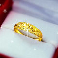 Starry Sky Shining Ring Vietnam Sand Face Gold Full Sky Star Open Ring Sparkle Sand 8M Wide Bar Ring Couple Ring. 