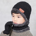 Men's Binij Fleece Wool Liner Thick Hat Scarf Set. 