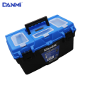 19"-inch Tool Box Plastic Tool Box with Tray and Organizers Includes 3 Small Squares. 