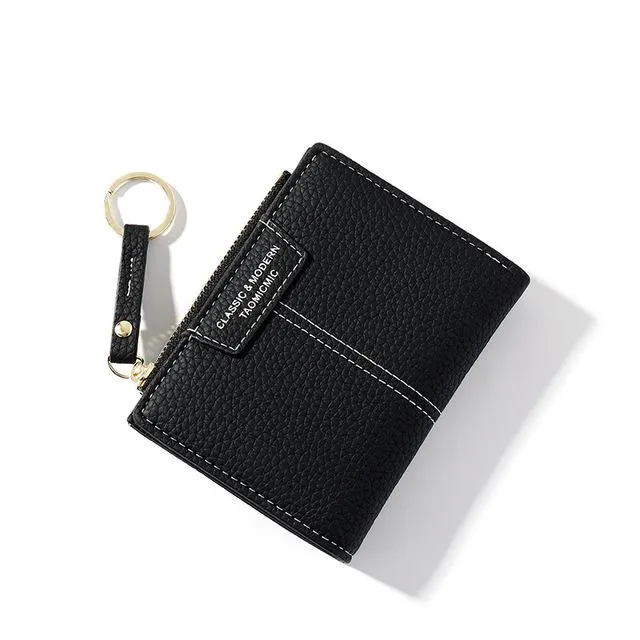 Women%20Wallet%20Soft%20PU%20Leather%20Female%20Purse%20Mini%20Hasp%20Card%20Holder%20Coin%20Short%20Wallets%20Slim%20Small%20Purse%20Zipper%20Keychain%20-%20Image%202