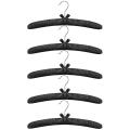 5 Pcs Women'S Satin Padded Hangers, Non-Slip Thick Foam Black Hangers.