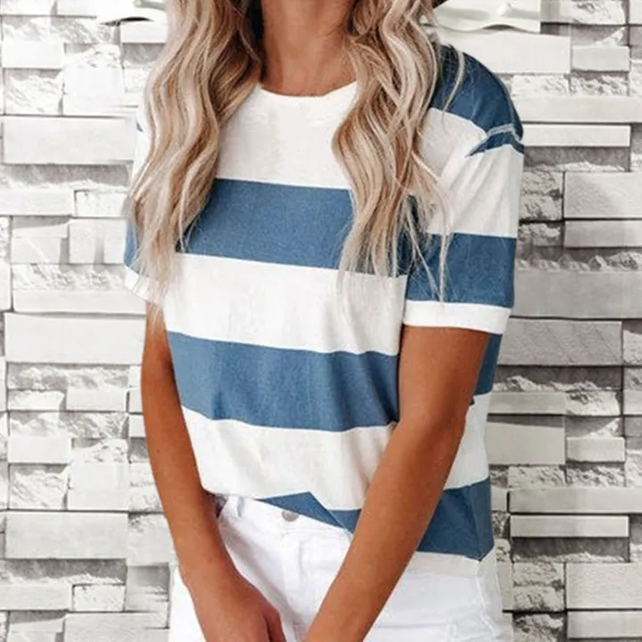 Casual%20T-shirt%20Anti-ling%20Leisure%20Female%20Striped%20T-shirt%20-%20Image%206