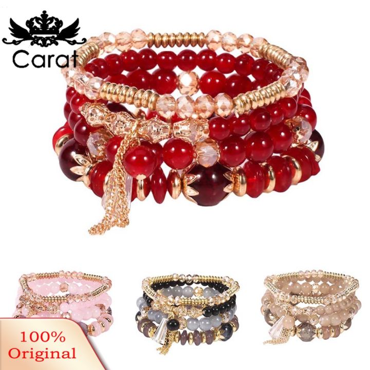 4Pcs/Set%20Boho%20Faux%20Agate%20Pearl%20Tassel%20Chain%20Charm%20Beaded%20Bracelet%20Women%20Jewelry%20-%20Image%207