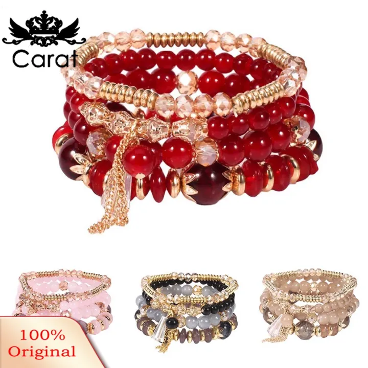 4Pcs/Set%20Boho%20Faux%20Agate%20Pearl%20Tassel%20Chain%20Charm%20Beaded%20Bracelet%20Women%20Jewelry%20-%20Image%207