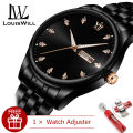 LouisWill Men Travel Fashion Watch Quartz Steel Strip Watches 30m Waterproof Luxury Luminous Business Wristwatches Outdoor Exercise. 