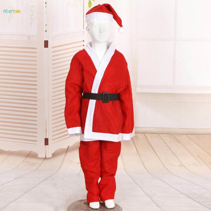 Children Santa Claus Costume Dress up with Hat for Festive New