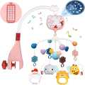 Baby Musical Crib Mobile, Alldo 360°Rotating Baby Mobile Crib with Music and Lights, Multifunctional Hanging Born Cot Toy Baby Bed Bell Toy with Remote Control and Projection for Soothing Sleep. 