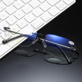 Men Rimless Reading Glasses Women Presbyopic Lens Eyewear Anti Blue Light Blocking Glasses TR90 Metal Titanium Eyeglasses Frame. 