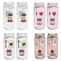 Women Funny Cute 3D Print Foods White Nutella Character Socks Unisex Happy Cartoon Donuts Biscuit Dessert Gift Sokken Dropship. 