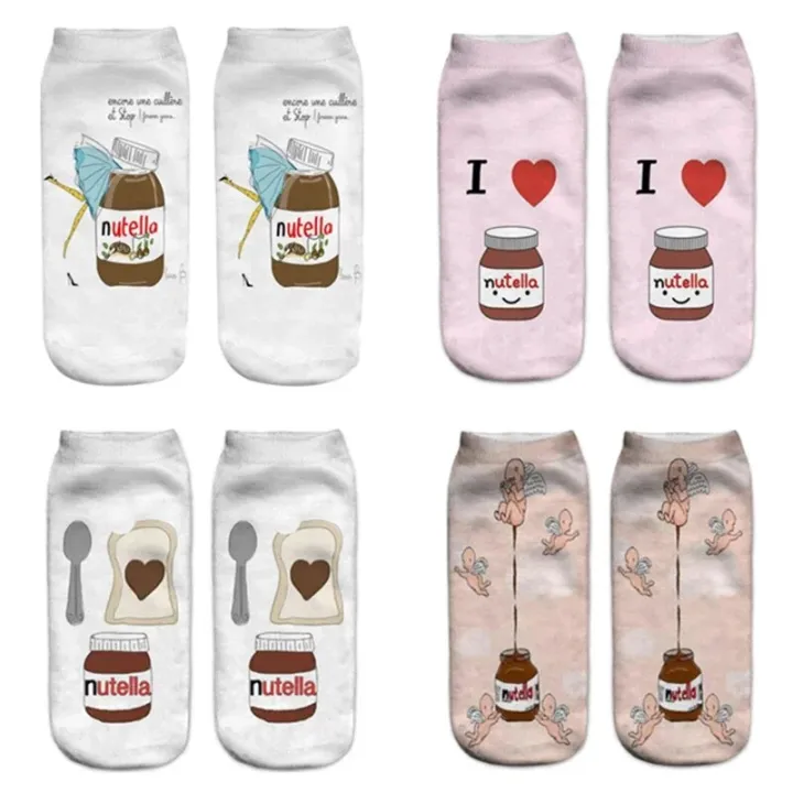 Women%20Funny%20Cute%203D%20Print%20Foods%20White%20Nutella%20Character%20Socks%20Unisex%20Happy%20Cartoon%20Donuts%20Biscuit%20Dessert%20Gift%20Sokken%20Dropship%20-%20Image%202