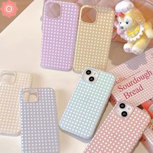 Bilashmart Retro Colored Grid Case for Redmi 10C 14C 12C 13C 13 10 12 A2 10A 9C A1 9 9T 9A Note 8 10 10s 12 9 11 13 11s Pro Max Poco X5 X6 M6 M3 Pro Mi 11 12 Fashion Simple Soft Case