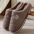 Winter cotton slippers, cute wool slippers, indoor home couples, confinement warm slippers men.