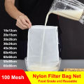 Food Grade Soy Milk Wine Nylon Filter Bag Net 100 Mesh Tea Beer Coffee Oil Reusable Filter Fabric Bags Kitchen Filter Fabric Bag. 