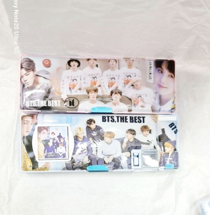 BTS Pencil Bag box Pencil Case boy and girl BTS Pencil case Double