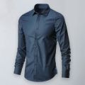 Autumn Shirt Chic Slim Fit Solid Color Casual Lapel Men Spring Shirt for Daily Wear Spring Shirt Men Shirt. 