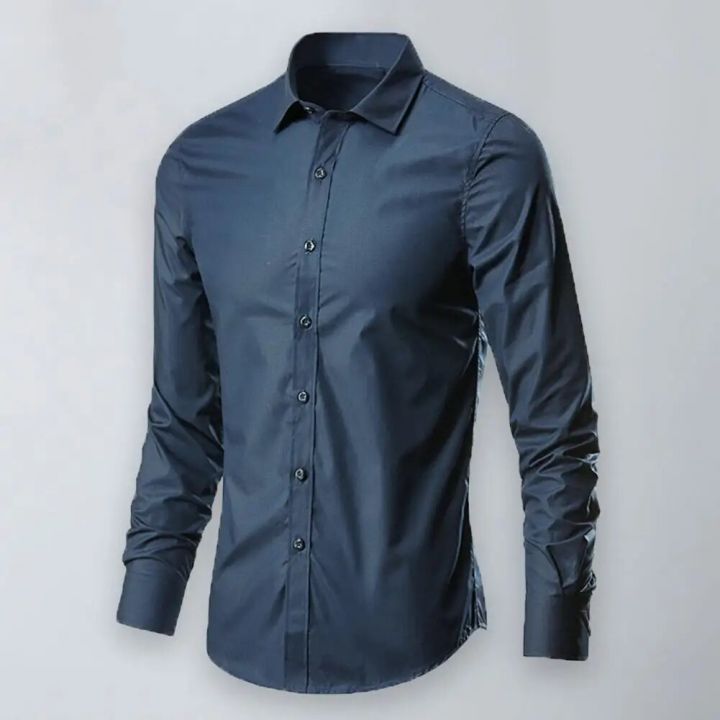 Autumn%20Shirt%20Chic%20Slim%20Fit%20Solid%20Color%20Casual%20Lapel%20Men%20Spring%20Shirt%20for%20Daily%20Wear%20Spring%20Shirt%20Men%20Shirt%20-%20Image%202