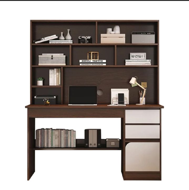 KD Mart Right Side Drawer Reading Table with Multi Storage Space Bookshelf, Home Office Desks, Computer Table, Study Desk, Workstation Table & Locker Drawer Computer Table