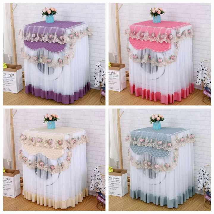Lace Ruffle Floral Front Loading Washing Machine Cover Waterproof Case Dust Cover Protective Dust Cover