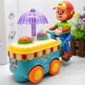 Monkey Ice Cream Cart Toy Bump and Go with Music and Lights.