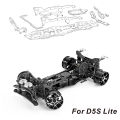 Car Bottom Plate Carbon Fiber Aluminum Upgrade Kit Compatible For 3racing D5s Lite 1:10 Drift Rc Car.